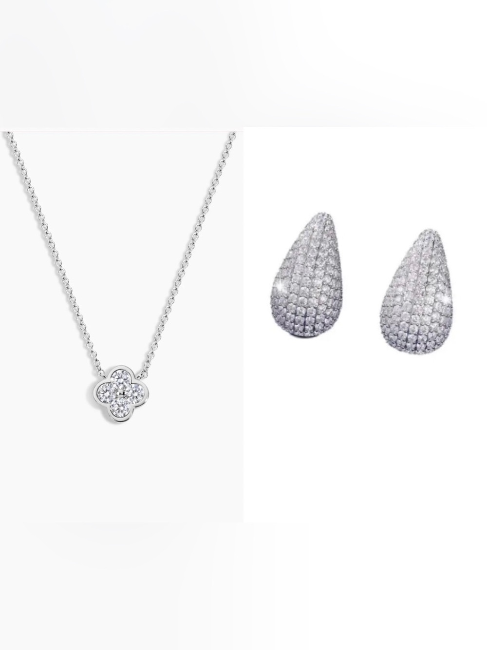 Electric Picks Camilla Necklace & Jewels by Sunaina CZ Studs Bundle Silver NWT